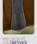 Non Slip Dressage Girth With Gel Long Girth For Horses 26 Inch Black Ergonomic Contoured Fit Easy Care PU Material Grippy