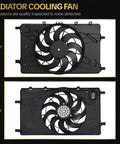 No Sweat Plug And Play Engine Radiator Cooling Fan Assembly For 2011 2016 Chevrolet Cruze 1.4L 1.8L And 2012 2017 Buick Verano 2.4L front and back view