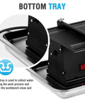 Powerful 1850W Jewelry Lapidary Saw With Multi Angle Cutting And Polisher Mini Table Saw bottom tray feature