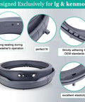Washer Door Boot Seal Replacement For LG And Kenmore Fits WM8100HVA WM8000HVA WM4070HVA WM4270HVA And More Top Notch Gasket With Same Quality As AP5668418 PS6448330 3 Year Warranty gray rubber washer door seal