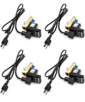 Electronic Drain Valve 4 Pack 110V One Half Inch Integrated Automatic Timed Tank Drain with cords and valves