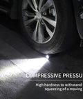 Two Pack Mini LED Flashlights 1000 Lumens 5 Modes Tiny Tactical EDC Torches Pocket Sized for Everyday Carry Super Bright Portable Handheld Lights Model WF 502B Battery Not Included being run over by a car tire showing durability