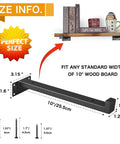 Floating Shelf Brackets Six Pack Heavy Duty Wooden Shelf Supports With Lip 10 Inch Black Wall Mounts dimensions and installation details.
