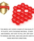 20 Piece Lug Nut Covers For Most Cars 19mm Hex Wheel Bolt Caps with Remover Clip in red, durable PP plastic quality assurance badge.