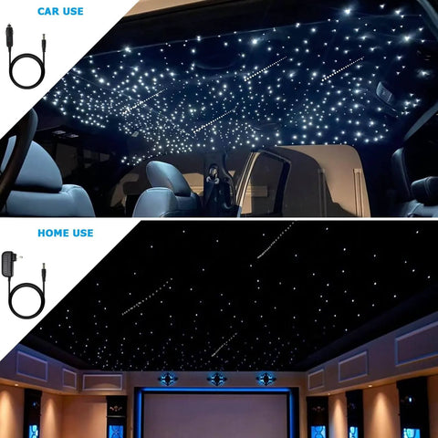 Upgraded 600Pcs Fiber Optic Shooting Star Headliner Kit for car roof and home ceiling with twinkle and sound activated meteor mode