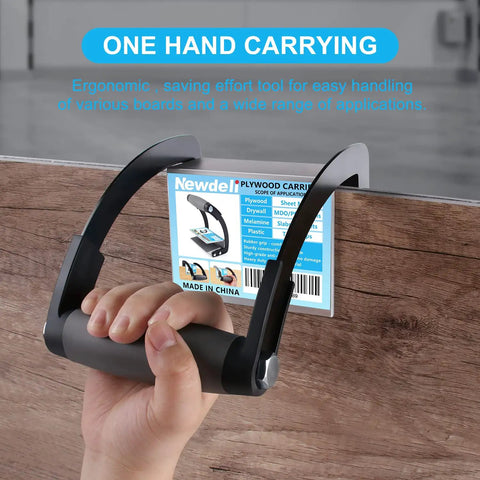 Two Pack Plywood Carrier Clamp Set for Lifting Drywall and Panel Moving, Gripper Tool for Wood and Sheet Goods Up to Three Quarters Inch Thick