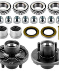 Complete Four Lug Trailer Hub Kit For 2000 Lb Axles Fits One Inch And One Sixteenth Inch Spindles Carbon Steel With L44643 Bearings