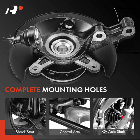 Front Right Steering Knuckle And Wheel Bearing Hub Assembly For Honda Civic 2001 2002 1.7L Passenger Side Direct Replacement Premium Quality Beefy Heavy-Duty Hub And Knuckle For Smooth Steering And Long-Lasting Reliability