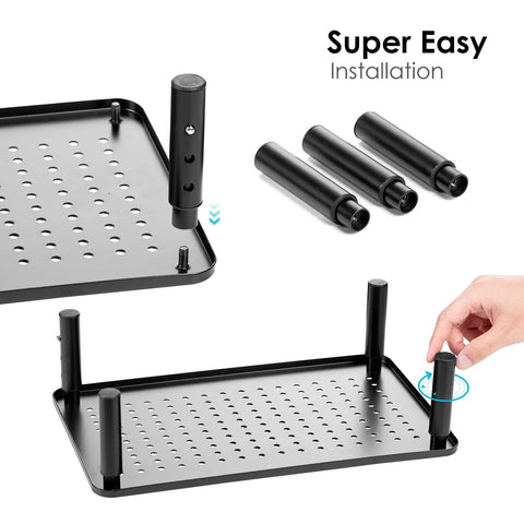 TV And Monitor Riser Desk Stand With Sturdy Metal Frame, Large 14.6 Inch By 9.3 Inch Platform, Supports Up To 44 Lbs installation