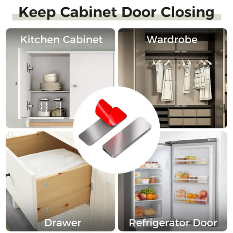 Ultra Thin Magnetic Cabinet Door Catch Kit 10 Pack No Drilling Strong Adhesive Drawer Magnets Stainless Steel Cabinet Latch