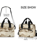 Desert Cowboy Insulated 10L Cooler Bag Leakproof Lunch Box with dimensions, featuring reinforced straps and cowboy design.