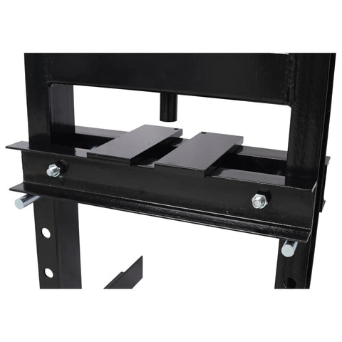 6 Ton Bottle Jack Shop Press With Gauge for bending straightening and pressing parts in auto shop, close-up view.