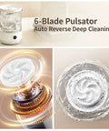 Compact Portable Mini Washing Machine For Dorm Life And Getaways Cordless Electric Washer For Underwear Socks And Baby Gear With Quick Type C Charging featuring 6-blade pulsator.