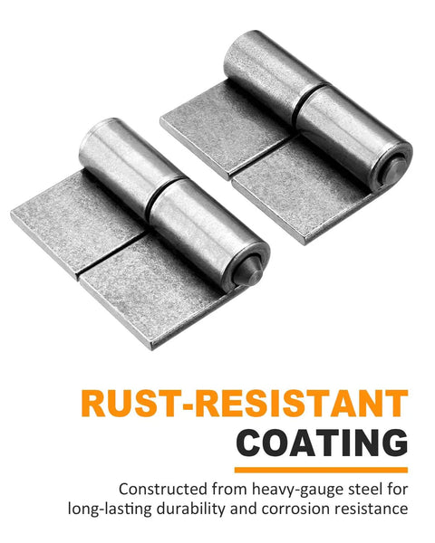 Heavy Duty Weld On Hinges For Metal Gates Doors And Trailers 4 Pack With Removable Pin For Easy Installation And Durable Weldable Steel Construction Ideal For Fences Cabinets Trailers And Gate Access, rust-resistant coating