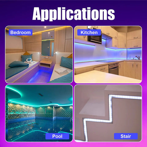 Three Pack DC 5V 24V 5A PIR Motion Activated Sensor Light Switch With DC Coupler Cable For Party LED Strip Lights Auto On Off Occupancy Sensor Easy Install No Wiring Hassle Ideal For Under Cabinet Closet Hallway Bar Lighting in bedroom, kitchen, pool, stair