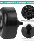 Heavy Duty Round Rubber Trailer Ramp Door Bumpers Set Of 4 With Mounting Hardware showing heavy rubber material and bolts