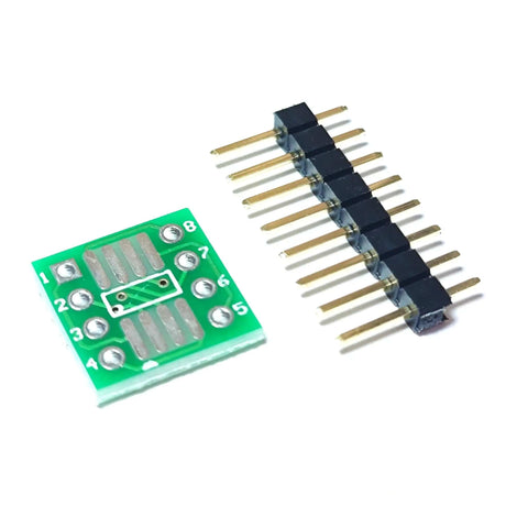 SOP8 To DIP8 PCB Adapter Kit With FR4 Prototyping Board, Double-Sided Gold-Plated Pins, 0.65mm, 1.27mm, And 2.54mm Pin Pitch