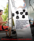 Replacement Sliding Seat Bracket Rollers For Home Gym Rolling Seats displayed with Bowflex equipment