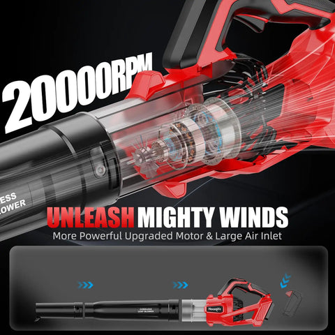600 CFM Cordless Leaf Blower With 18V M18 Battery Compatibility, 150 MPH Turbo Power, cutaway of upgraded motor and air inlet