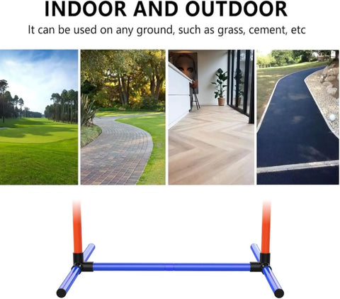 Ultimate Dog Agility Training Set With Tunnel And Obstacles Pro Grade Adjustable Jump Bars for various surfaces.