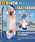 Beginner Friendly 31 Inch Pro Complete Longboard Skateboard For Riders Of All Ages Ocean Color With 7 Layer Canadian Maple Deck