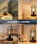 Dope Vintage Rustic Desk Lamp 2 Pack With 3 Way Dimmer Touch Control Edison Lamps illuminating varied settings.