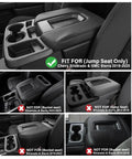 Center Console Hanging Organizer Box For Chevy Silverado GMC Sierra 1500 2019 2026 And Silverado Sierra 2500HD 3500HD 2020 2026 With Split Bench Folding Seats Easy Access Truck Storage Caddy For Maximum Organization showing compatibility with split-bench seats.