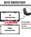 Forest Wildlife License Plate Frame Aluminum Car Tag Frame With Two Holes And Screws Weatherproof Scratch Resistant Matte Black