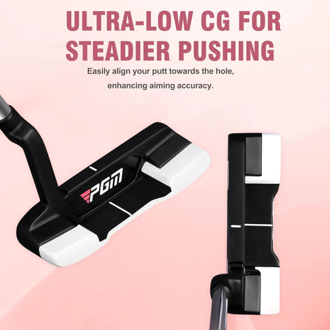 Close-up view of putter from Women's 12 Piece Golf Club Set With 460cc Driver, Fairway Wood, Hybrid, Irons, Putter, Two Headcovers, Rain Hood Stand Bag, Right Handed Graphite Golf Clubs Built For Newbies To Intermediates