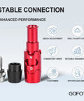 Red Aluminum Golf Sleeve Adapter For MAVRIK Paradym Epic Rogue ST Great Big Bertha XR Drivers And Other Callaway Models Plug And Play Shaft Sleeve Upgrade With Pro Grade Aerospace Aluminum For Precise Fit. Display showing adapter with washer, ferrule, and screw.