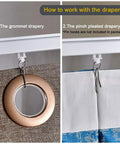 Heavy Duty Aluminum Ceiling Curtain Track System For Room Dividers With Hooks Corner Connectors And Top Brackets 12 To 18 Ft Track Set In White Built For Busy Biz Spaces, grommet and pinch pleat drapery