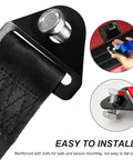 Hella Durable JDM Tow Strap For Cars Dope Nylon Bumper Hook Belt With Steel Buckle Heavy Duty Trailer Towing Rope installation detail