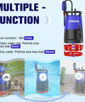 1HP 750W Heavy Duty Submersible Sump Pump with 3 in 1 Clean Dirty Water Modes and Float Switch in multiple functions demo