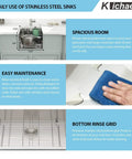 Daily use guide of undermount 15x17 inch bar prep sink in 16 gauge stainless steel with round corner and single bowl.
