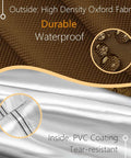 Close-up of durable 3 Seater Outdoor Swing Cover For Porch Swing And Hammock Chair, showing waterproof high-density oxford fabric.