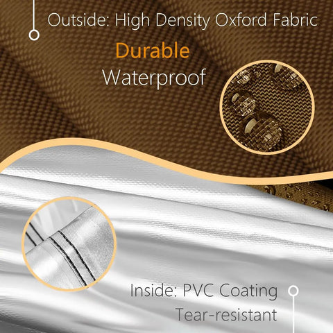 Close-up of durable 3 Seater Outdoor Swing Cover For Porch Swing And Hammock Chair, showing waterproof high-density oxford fabric.