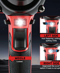 Gpaentsn Cordless Rivet Gun Compatible With Milwaukee M18 Tool Only 1/8 To 3/16 Inches Rivets close-up view of control panel and lighting features.