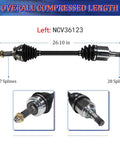 Honda CR V CV Axle Shaft Assembly Front Left For 2002 2003 2004 2005 2006 2.4L CV Joint Replacement Axle, 26.10 in, 27-28 splines