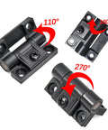 Torque Adjustable Position Control Door Hinge Set 2 Pack With Four Countersunk Holes E6 10 301 20 Series Plastic Black Built To Last Durable