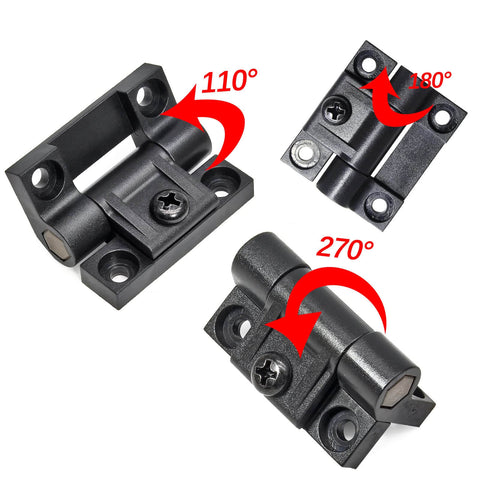 Torque Adjustable Position Control Door Hinge Set 2 Pack With Four Countersunk Holes E6 10 301 20 Series Plastic Black Built To Last Durable