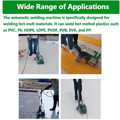 Professional Pro Level Ready 5500W Electric Hot Air Plastic Welder Delivers Quick Speed Tweaks And Steady Airflow For PVC TPO Roof Seams On Commercial Jobsites Daily in action welding different plastics.