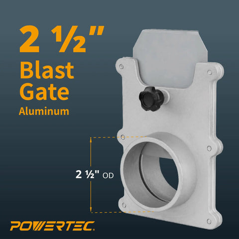 Two Point Five Inch Aluminum Blast Gate Set For Dust Collection System Two Pack Self Cleaning Clog Proof Groove.