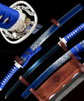 Blue Dragonfly Wakizashi Samurai Sword Combat Ready High Carbon Steel Hand Forged Full Tang Katana Real Sharp Weapon
