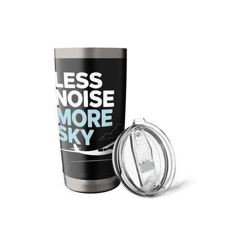 Soaring Sailplane Stainless Steel Insulated Tumbler For Glider Fans And Flight Crew 20oz with lid shown separately.