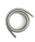 6 ft braided stainless steel ice maker water supply hose with 1/4 in x 1/4 in compression connections