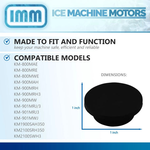 Direct Fit Valve Seat Replacement For Ice Machine Part 433705-01, black 1-inch valve seat, fits Hoshizaki KM models