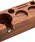 Kickass Espresso Organizer And Height Adjustable Tamping Station For 51mm 54mm And 58mm Portafilters solid wood coffee counter with storage.