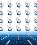Solar Panel End Clamp Pack Of 20 For Standard Unistrut 30mm 35mm Aluminum Silver With 304 Stainless Steel Screws shown above panels