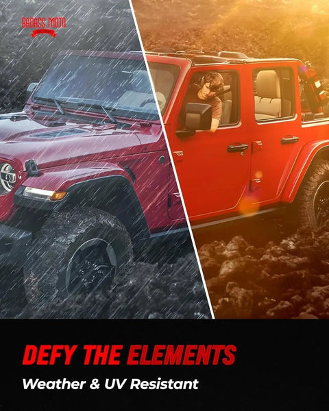 Red Roll Bar Fire Extinguisher Mount For Jeep Wrangler And Bronco With No Sweat Setup, Heavy Duty Oxford Straps And Steel Buckles, Rig Ready Offroad Safety Gear