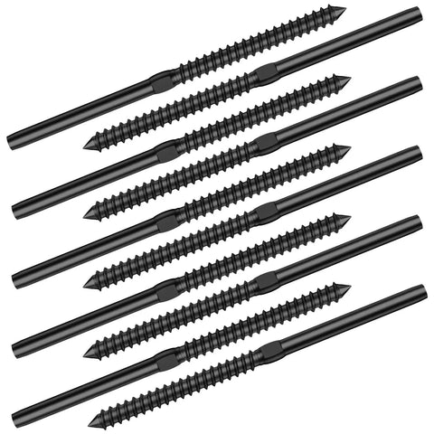 Heavy Duty Black Stainless Steel Swage Lag Screws For Wood Posts One Eighth Inch Deck Cable Railing Kit Right And Left Handed